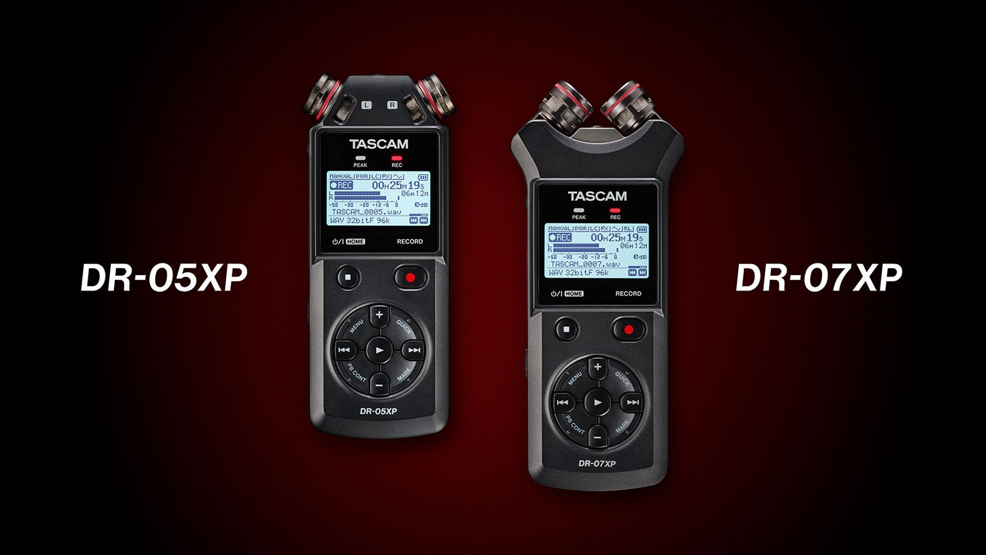 TASCAM представляє нові портативні рекордери DR-05XP та DR-07XP