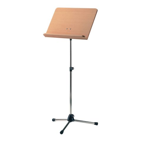 Konig & Meyer 11819-500-02 chrome stand, beech wooden desk