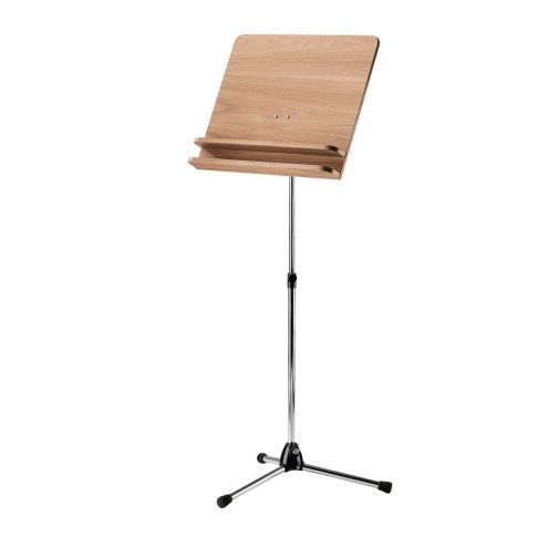 Konig & Meyer 11831-000-02 chrome stand with walnut wooden desk