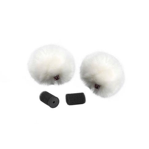 Rycote White Ristretto Lavalier Windjammer - pair